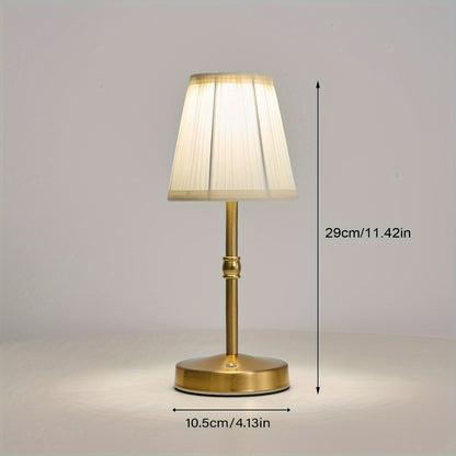 Cordless LED Table Lamp with Dimmer – Antique Brass