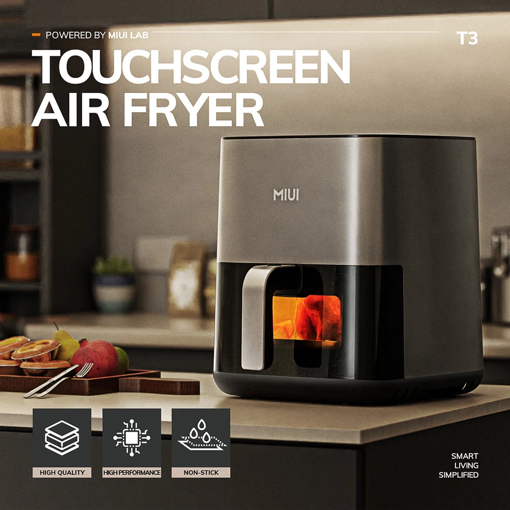 MIUI 5L Air Fryer – Touch Control, Oilless, Nonstick Basket