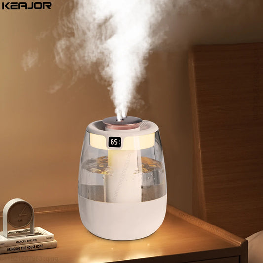 Dual Spray Aroma Humidifier – USB, LED, Essential Oil Diffuser 1300ML